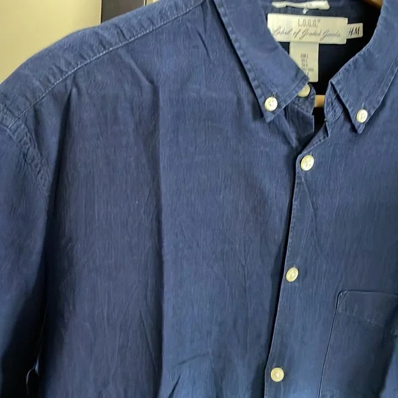 H&M Navy blue half sleeve shirt - Picture 7 of 7